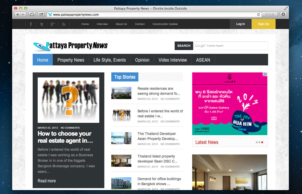 Pattaya Property News .com - with Responsive Design